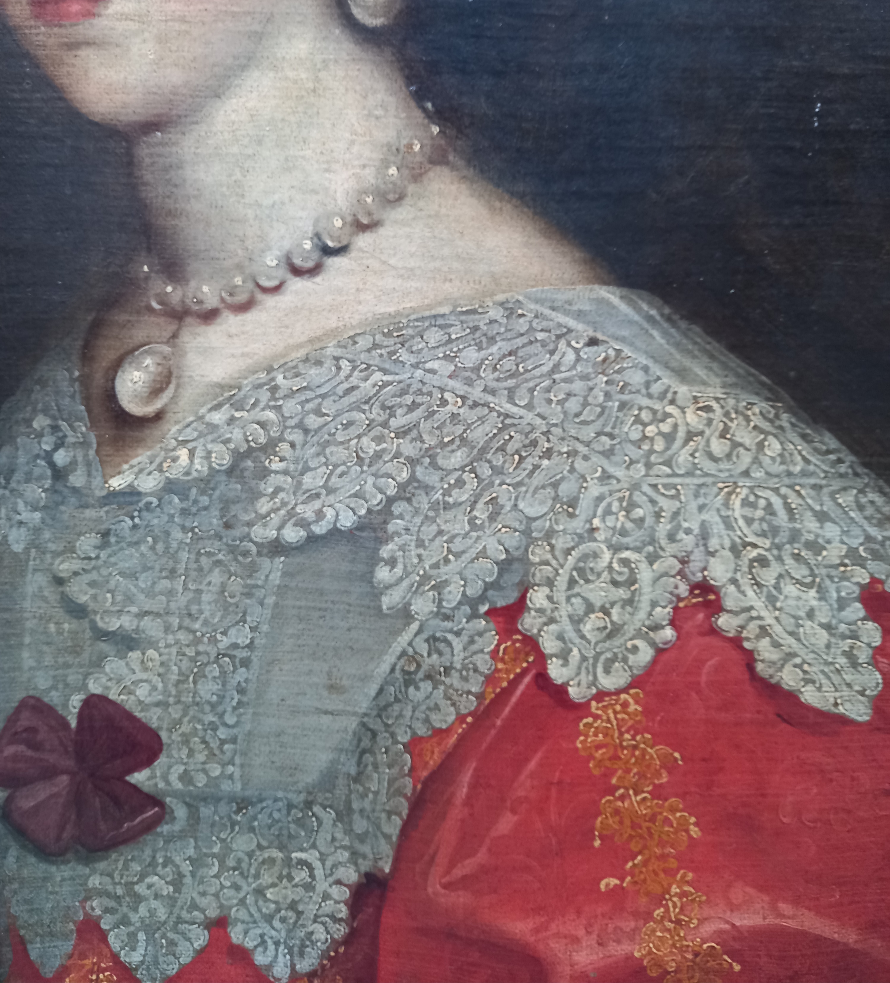 Follower of Anthony Van Dyck (1599-1641), Portrait of Queen Henrietta Maria (1609-1669), Head and - Image 11 of 18