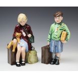 Two Royal Doulton limited edition figures, comprising: HN3202 'The Boy Evacuee' and HN3203 'The Girl