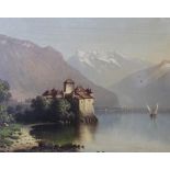 Italian School (late 19th century), Landscape views of Lombardy, Oil on board, 23cm x 29.5cm, Each