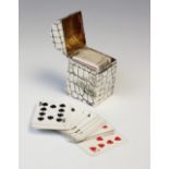 A late Victorian silver playing card box by Lawrence Emanuel, London 1899, of rectangular form