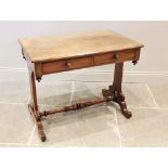 A mid 19th century mahogany side table, of small proportions, the rectangular moulded top above