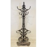 A Victoria Coalbrookdale style stick and coat stand, 19th century, the cast iron stand modelled as