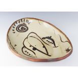 A Michael Cardew CBE (1901?1983) Wenford Bridge Pottery press moulded slipware dish of large