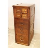 An early 20th century 'Shannon' oak filing cabinet, circa 1930, applied with the makers name above