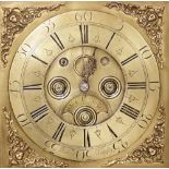 A mid 18th century oak cased thirty hour longcase clock by 'R Richard, Midgley', the 30cm brass dial