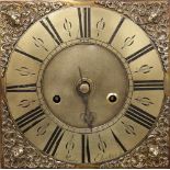 An 18th century oak cased longcase clock signed 'Plimer, Elerdine', the brass 26cm square dial