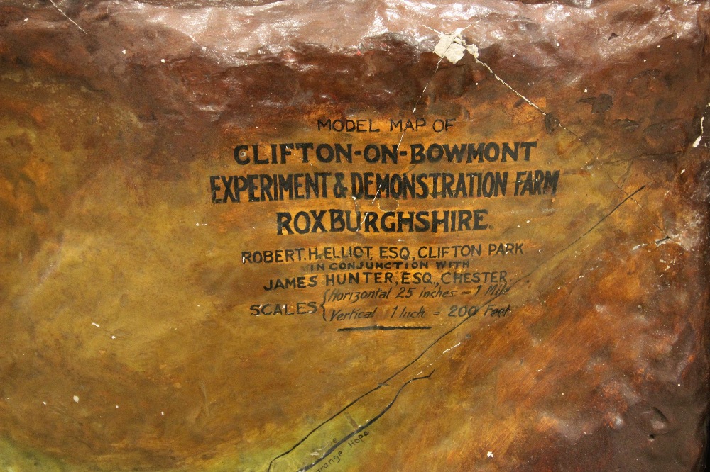 A bespoke made relief modelled topographical map of Clifton-on-Bowmont Experiment & Demonstration - Image 2 of 4