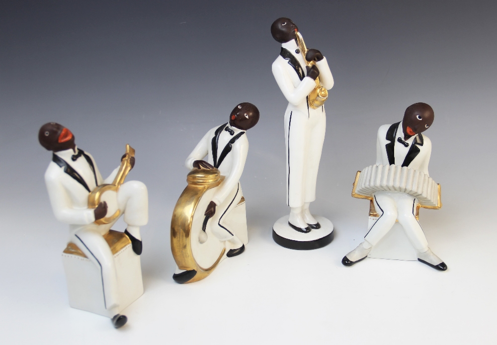 A French Art Deco four piece Jazz band by Robj from the ?Le Jazz? series, early 20th century, - Image 2 of 10