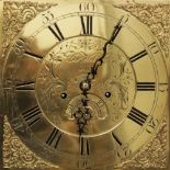 A George III oak and mahogany cross banded longcase clock by 'J A Webster, Salop', the 30cm square