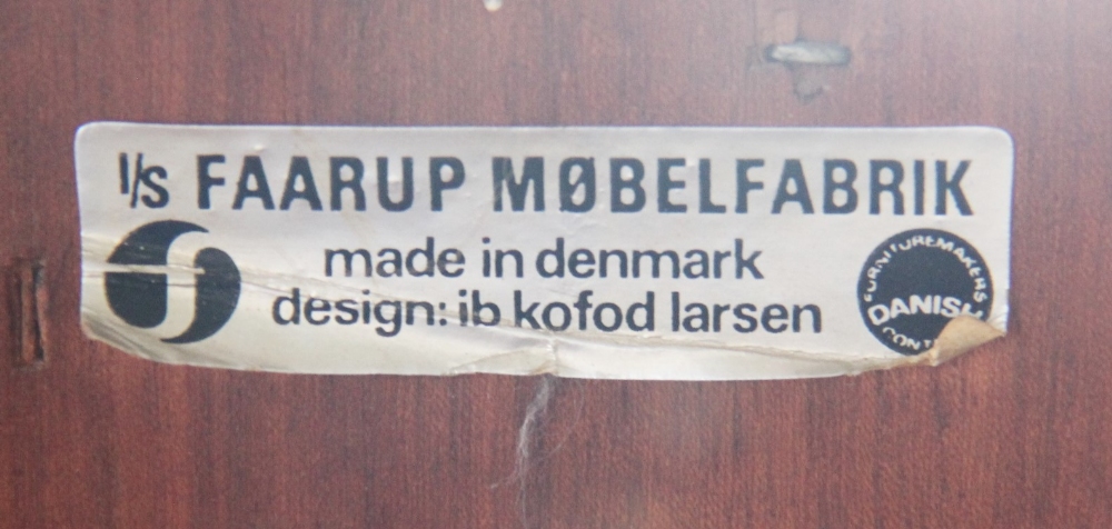 A mid century Danish rosewood wall cabinet designed by Ib Kofod Larsen for Faarup Mobelfabrik, - Image 2 of 2