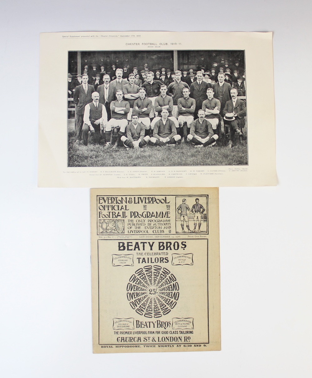 An Everton & Liverpool Official Football Programme, a 'double programme' showing the fixtures for