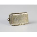 A George IV silver vinaigrette by John Thropp, Birmingham 1826, of rectangular form with chased