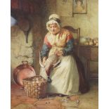 William Harris Weatherhead (1843-1903), 'Plucking', Watercolour on paper, Signed lower right and