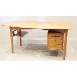 A Gordon Russell of Broadway for Heals, mid 20th century teak studio desk, the rectangular