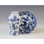 A Chinese porcelain blue and white vase, Kangxi (1661-1722), 12cm high, with a Kangxi blue and white