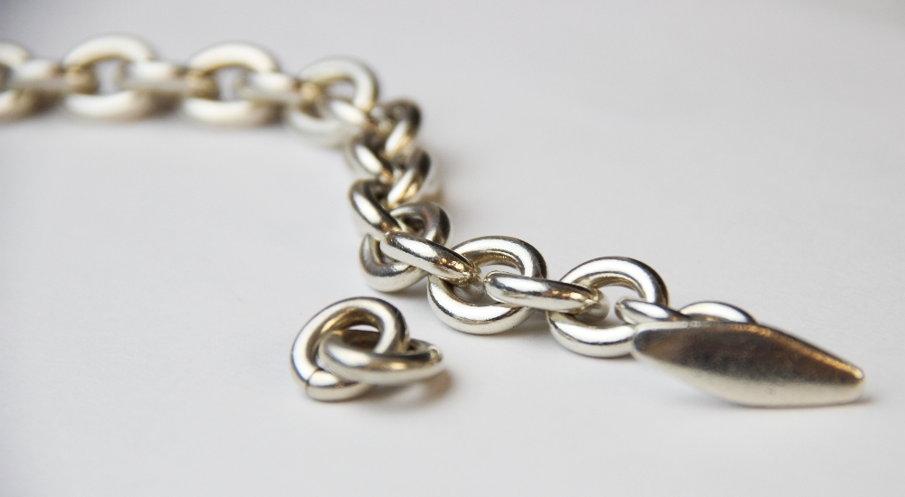A Georg Jensen heavy cable link silver bracelet, uniform links with T-bar and loop fastening, - Image 2 of 4
