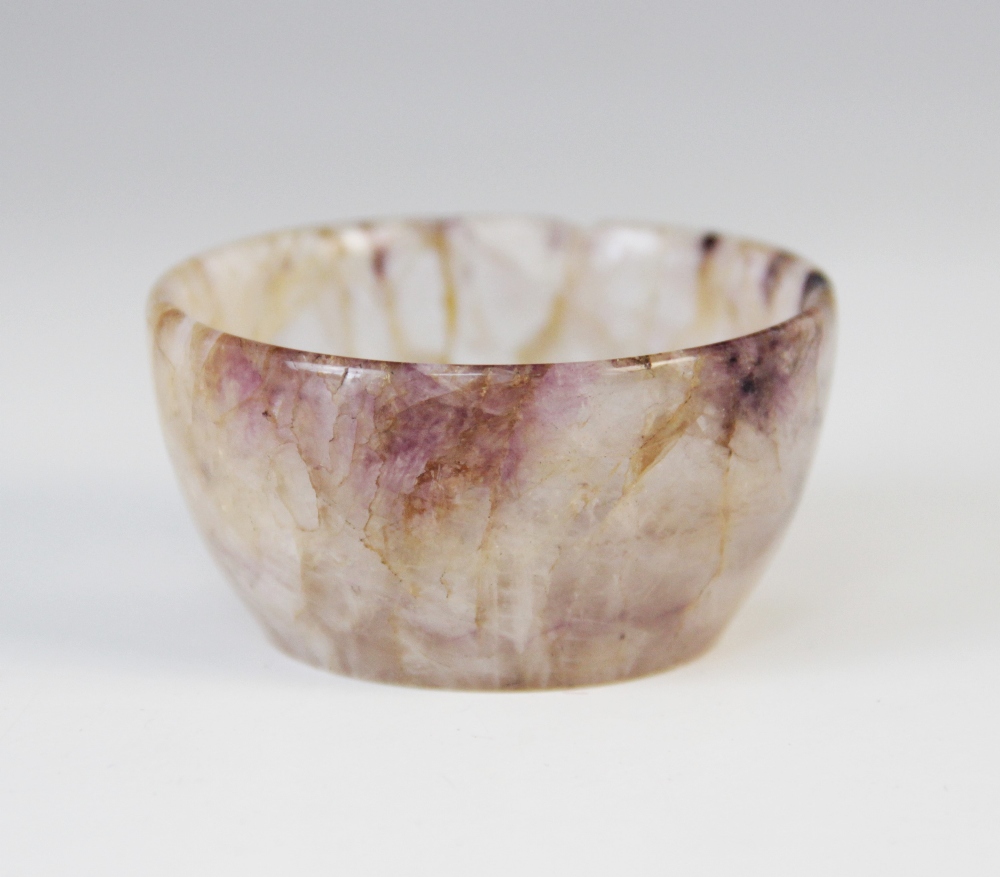 A blue john agate bowl, of plain polished circular form with central welled interior, 5.5cm diameter - Image 2 of 3