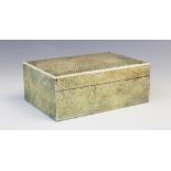 An Art Deco shagreen and ivory cigarette box, early 20th century, of rectangular form, the ivory