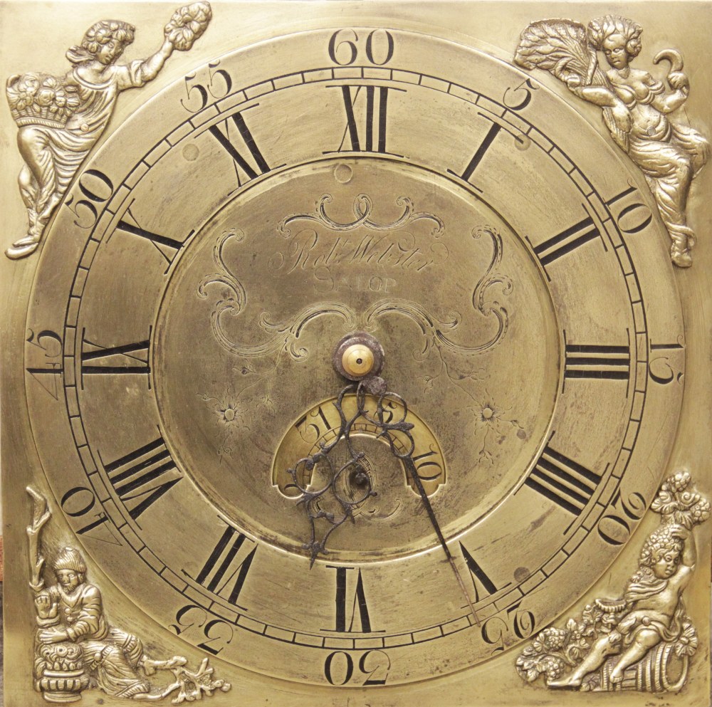 A George III oak and mahogany cross banded thirty hour longcase clock by 'Rob Webster, Salop', the