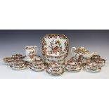 A Copeland Spode tea service in the 'Bertha' floral Imari pattern, late 19th century, comprising;