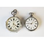 A William IV silver pair cased pocket watch, the round white dial with black Roman numerals, set