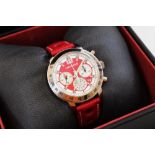 A Chopard Mille Miglia stainless steel chronograph wristwatch, ref. 8933, the red sunken dial with