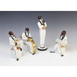 A French Art Deco four piece Jazz band by Robj from the ?Le Jazz? series, early 20th century,