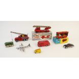 A collection of vintage diecast model vehicles, comprising: a Dinky Toys boxed 706 'Vickers Viscount