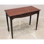 A George III mahogany side table, the rectangular moulded top above a single frieze drawer, raised