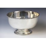 An early 20th century silver rose bowl by Edward Barnard & Sons Ltd, London (date letter worn) of