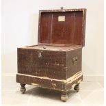 A Victorian country house stained pine ice box or refrigerator, the hinged cover with 'Directions'