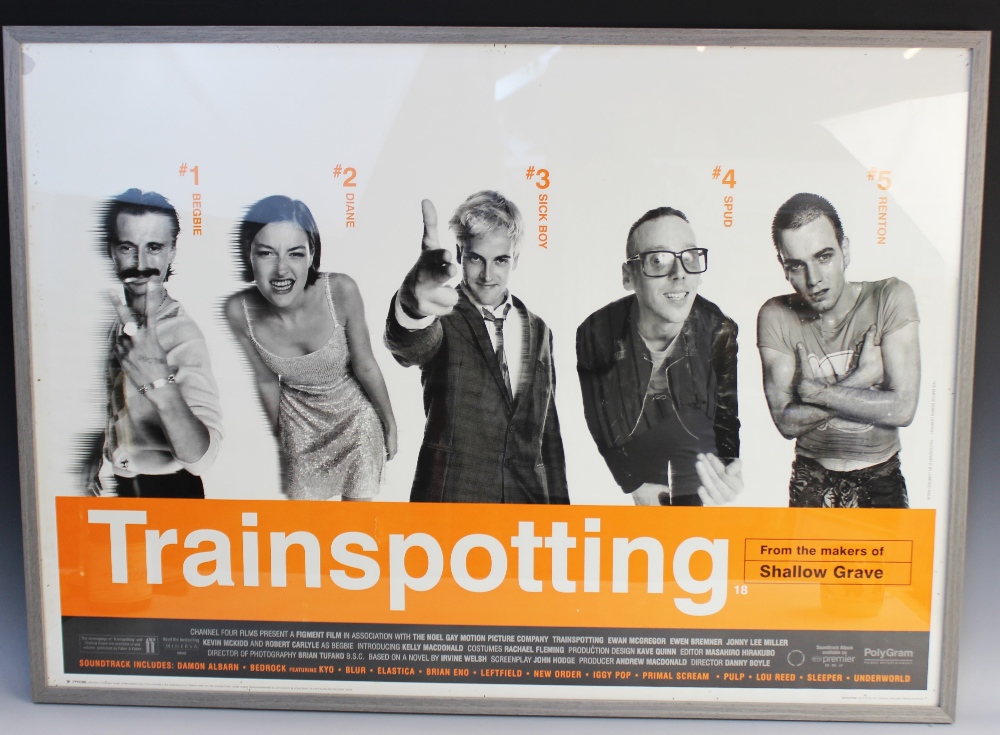 A vintage movie poster for 'Trainspotting' (1996) starring Ewan McGregor, printed by GB Posters, - Image 2 of 2