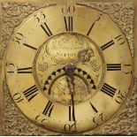 An 18th century oak cased thirty hour clock signed 'John & William Boot, Sutton', the 28cm brass