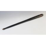 A William IV truncheon or baton, early 19th century, of long tapering form with anti-slip knop, with