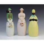 Three French Art Deco figural decanters by Robj, early 20th century, comprising; 'Big Mama' and