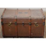 MARILYN MONROE INTEREST: A vintage travel trunk, 20th century, once belonging to Marilyn Monroe,