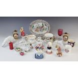 A selection of British and continental porcelain, 19th century and later, to include a Staffordshire