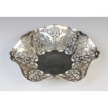 An Irish silver bon-bon dish by The Royal Irish Silver Co, Dublin 1970, of hexagonal form with waved