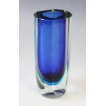 A Murano 'Sommerso' vase by Flavio Poli, mid 20th century circa 1963, of faceted cylindrical form