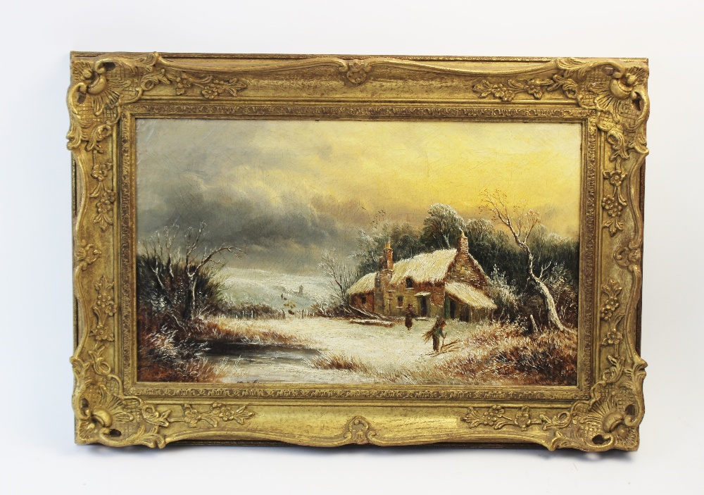 Welsh school (19th century), A Llangollen winter landscape, Oil on canvas, Indistinctly signed lower - Bild 2 aus 3