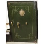 A late 19th century floor standing safe, by E Hipkins & Co, Dudley, applied with a brass makers