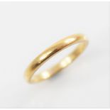 A 22ct gold wedding band, marks for Birmingham 1930, ring size N 1/2, weight 4.2gms