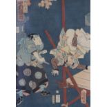 A Japanese Ukiyo-e school woodblock print, late 18th or early 19th century, attributed to Utagawa