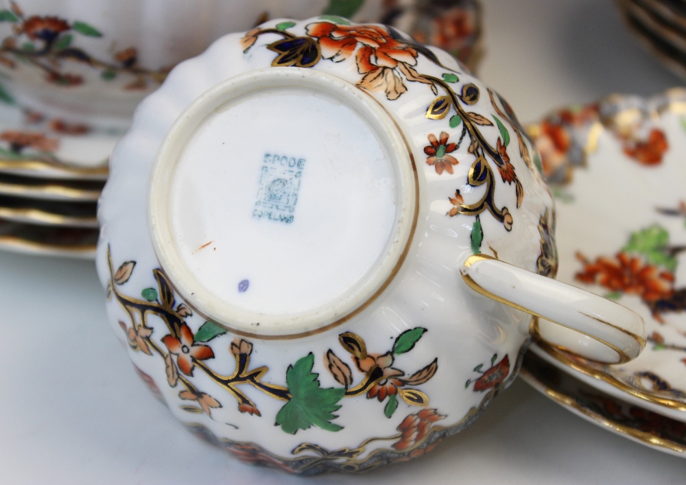 A Copeland Spode tea service in the 'Bertha' floral Imari pattern, late 19th century, comprising; - Image 2 of 2