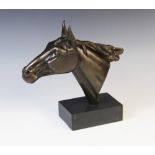 After Ireenee Rochard (French 1906-1984), a bronze patinated bust modelled as a horse's head with