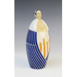 A French Art Deco bonbonniere or jar and cover by Robj, early 20th century, modelled as Frida Kahlo,