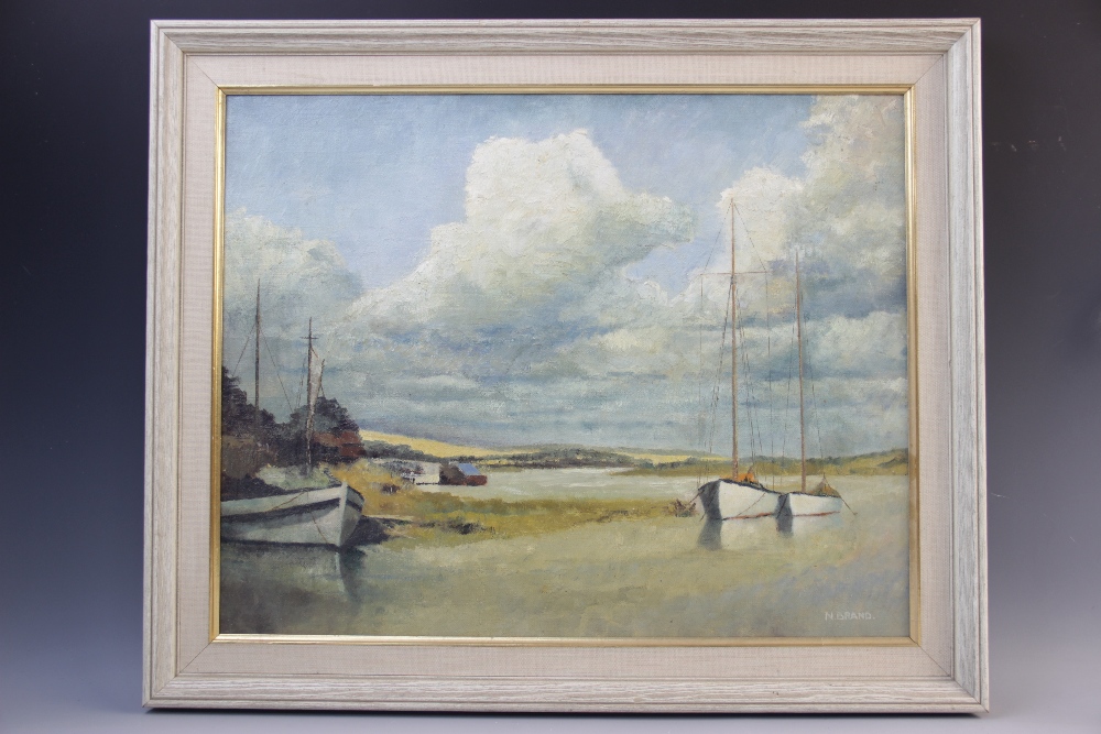 Norman Brand (British, 20th century), 'Piddinghoe, Sussex', Oil on canvas over board, Signed lower - Image 2 of 3