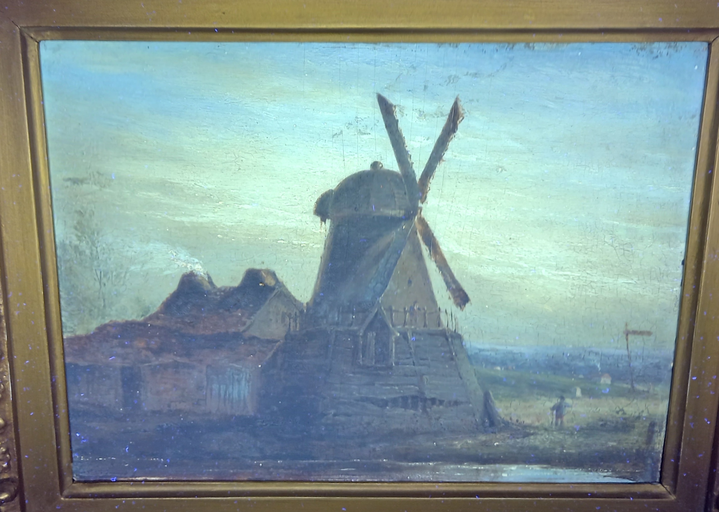 Manner of Adrianus Kuypers (Dutch, 1862-1945), A Dutch landscape with windmill and river, Oil on - Image 8 of 13