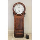 A mid 19th century mahogany trunk dial wall clock by Joyce of Whitchurch, the 34cm painted dial