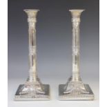 A pair of George III silver candlesticks, marked for Patrick Robertson, Edinburgh, Sheffield date